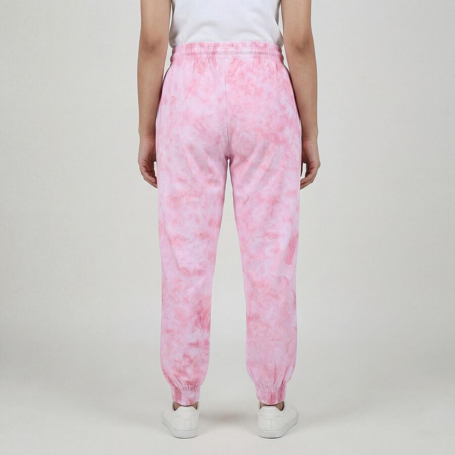 Women's Pink Regular Fit Cotton Track Pants, Light Pink, large