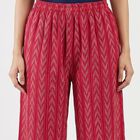 Women's Fuchsia Wide-Leg Solid Palazzos, रानी (फ्यूशिया), small