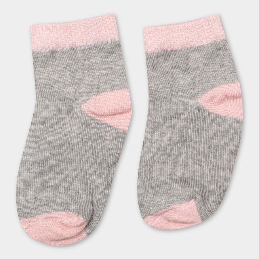 Girl's Ankle Light Grey Socks, Light Grey, large image number null