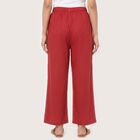 Women's Maroon Regular Fit Striped Palazzos, Maroon, small