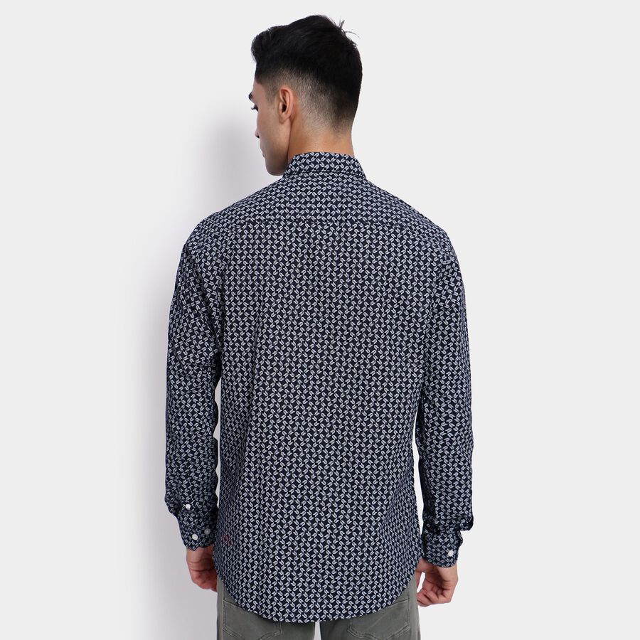 Men's 100% Cotton Casual Shirt, Navy Blue, large image number null