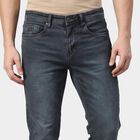 Men's Dark Grey Slim Fit Faded Jeans, गहरा ग्रे, small