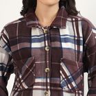 Women's Burgundy Plaid Casual Blazer, Wine, small image number null