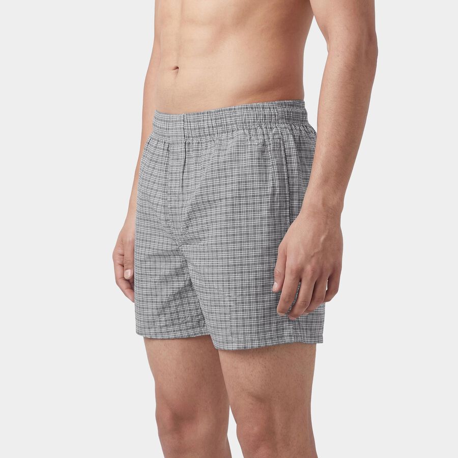 Men's Dark Grey Solid Regular Fit Boxer Shorts, गहरा ग्रे, large