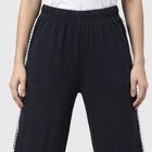 Women's Navy Blue Straight Fit Side-Striped Track Pants, नेवी ब्लू, small