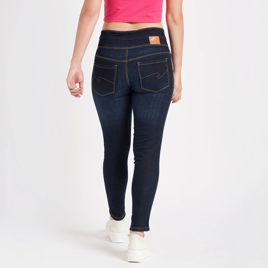 Basic Wash High Rise Jeans, Dark Blue, large image number null