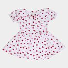 Infant Girls' White Regular Fit Floral Print Frock, सफ़ेद, small