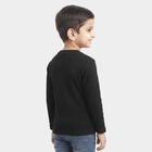 Boys Black Round Neck Regular Boys T-Shirt, Black, small