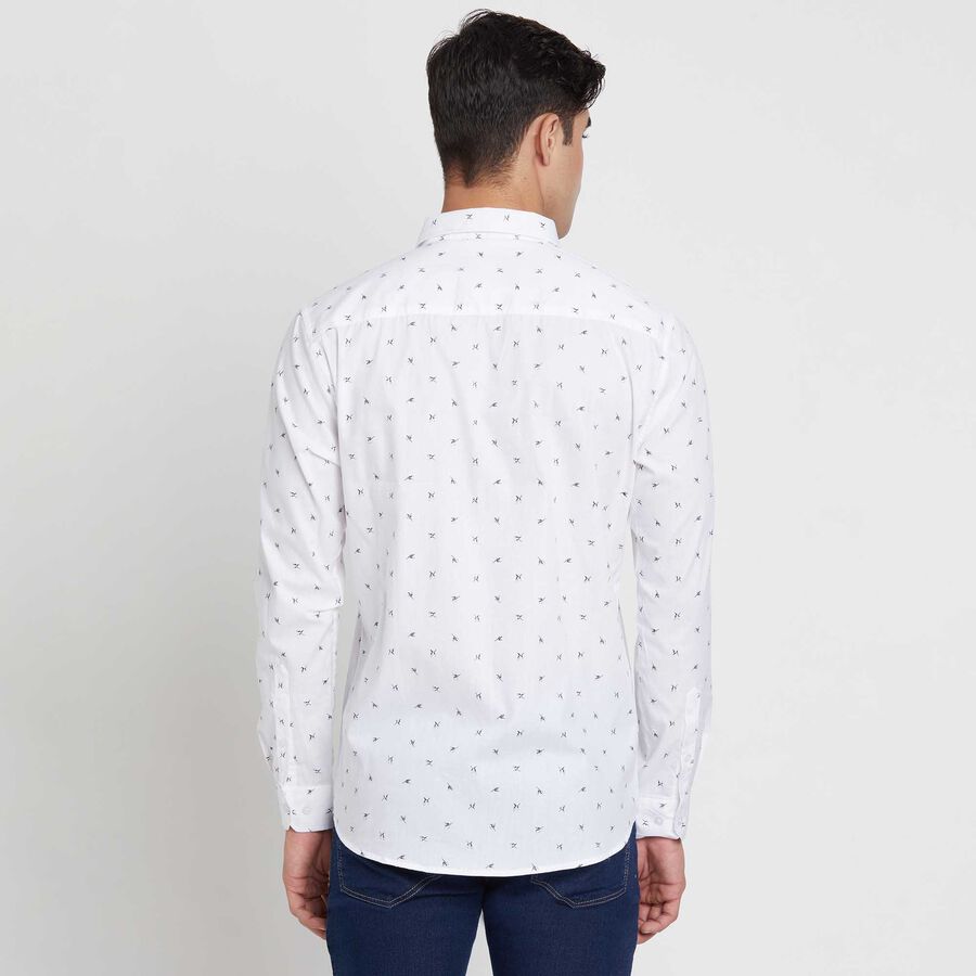 Cotton Printed Casual Shirt, White, large image number null