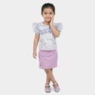 Girls' Lilac Floral Ruffle Sleeve Top and Skirt Set, Lilac, small