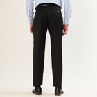 Men's Jet Black Slim Fit Formal Trousers, काला, small image number null