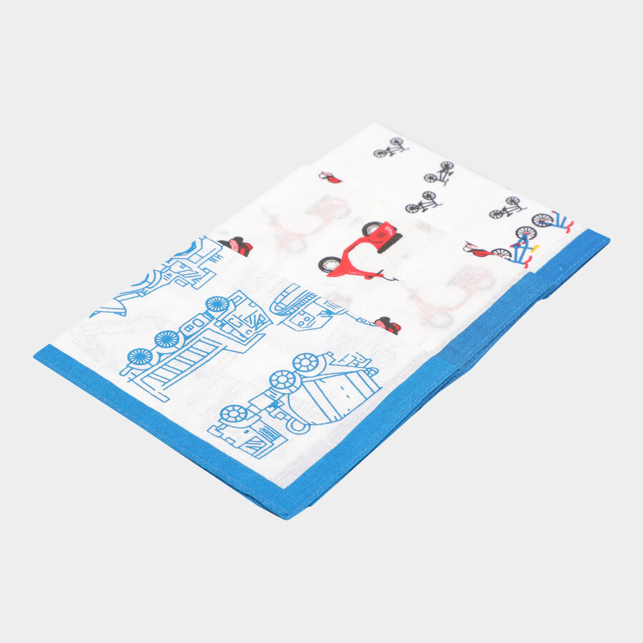 Boys Cotton Handkerchief, White, large image number null