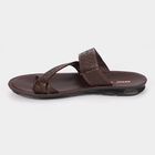 Men's Brown Strappy Slip-On Sandals, Brown, small