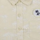 Infants Yellow Cotton Half Sleeve Round Casual Shirt, Yellow, small