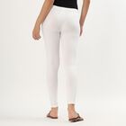 Women's Bright White Stretchable Ankle-Length Churidar, White, small image number null