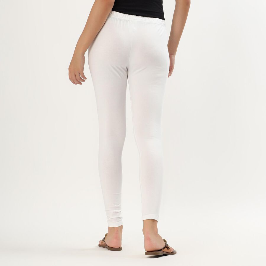 Women's Bright White Stretchable Ankle-Length Churidar, White, large image number null