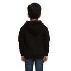 Boys Jet Black Hooded Neck Graphic Sweatshirt, काला, small image number null