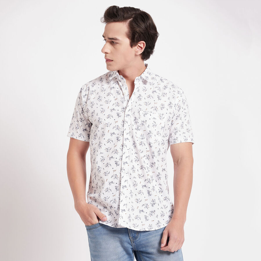 Cotton Printed Casual Shirt, White, large image number null