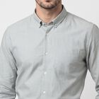 Men's Sage Green Button-Down Collar Formal Shirt, हल्का हरा, small