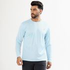 Men's Light Powder Blue Round Neck Casual T-Shirt, Light Blue, small image number null