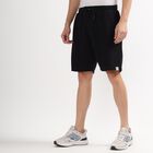 Men's Jet Black Regular Fit Solid Bermuda Shorts, Black, small image number null