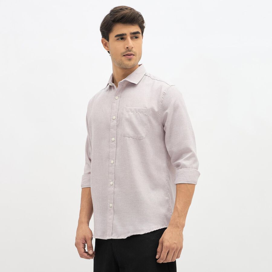 Men's Muted Khaki Slim Fit Casual Shirt, Khaki, large image number null