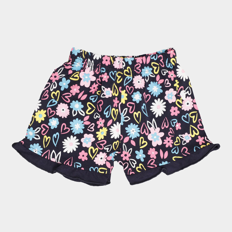 Infants Cotton Printed Half Pant, Navy Blue, large image number null