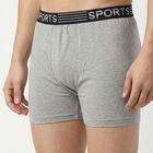 Men's Grey Regular Fit Solid Trunks, मिश्रित हल्का ग्रे, small
