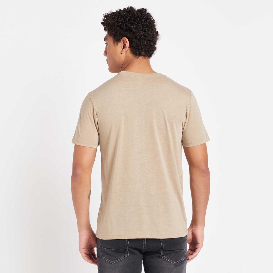 Round Neck T-Shirt, Beige, large image number null