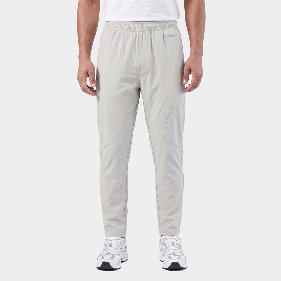 Men's Grey Panelled Track Pants, हल्का ग्रे, large