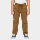 Boys' Beige Straight Fit Drawstring Waist Jeans, गहरा पीला, small