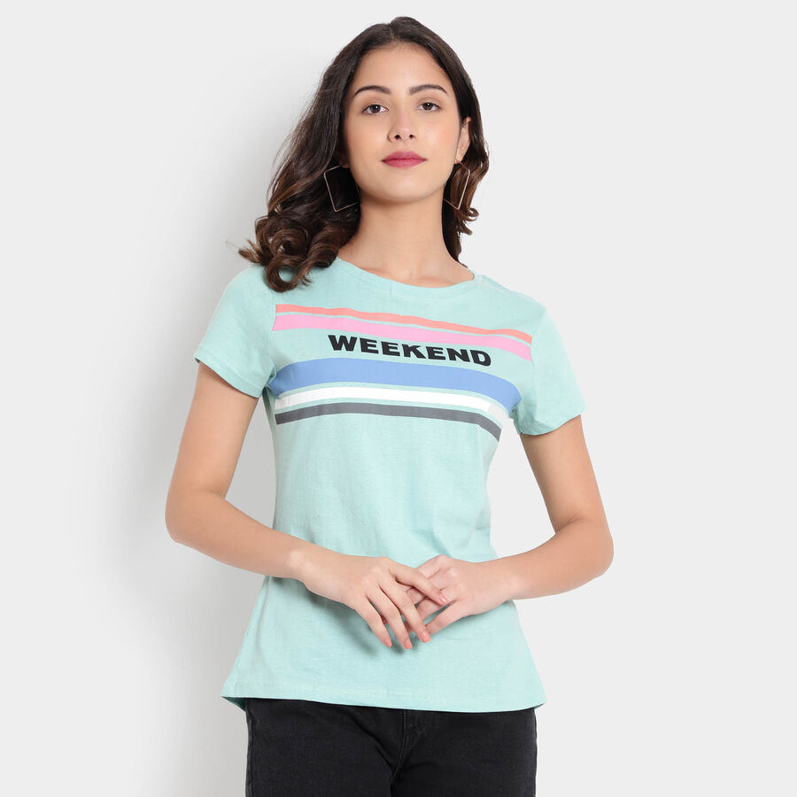 Round Neck T-Shirt, Light Green, large image number null
