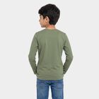 Boys Olive Green Round Neck Regular T-Shirt, ओलिव, small