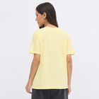 Women's Light Yellow Cotton Round Neck Casual T-Shirt, Yellow, small image number null