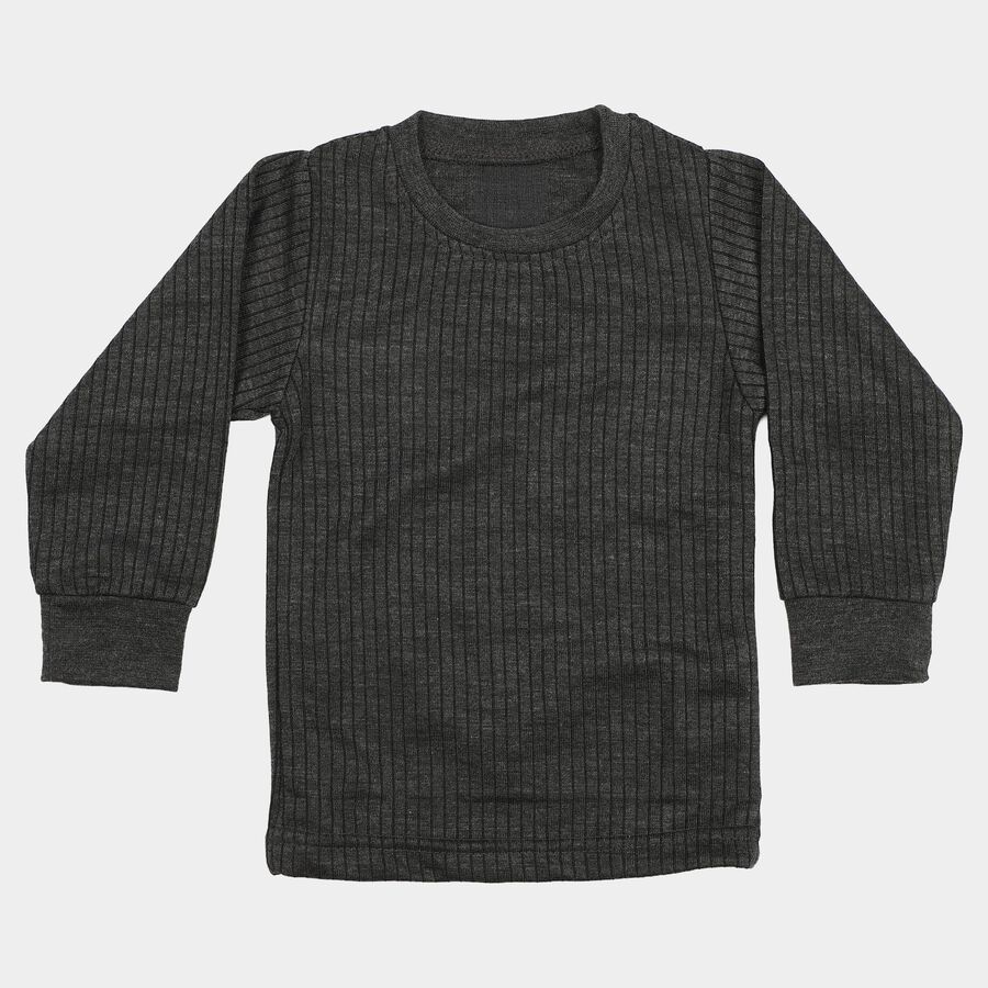 Boys' Charcoal Long Sleeve Thermal, Charcoal, large