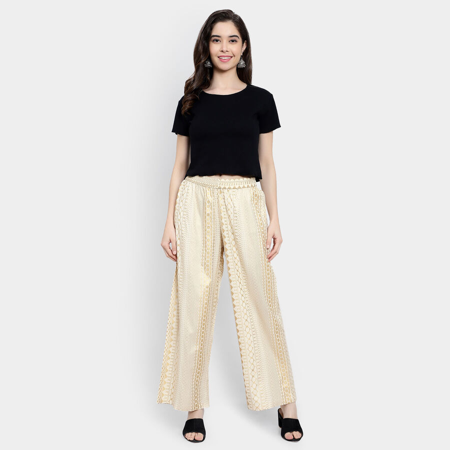 Printed Palazzo, गहरा पीला, large image number null