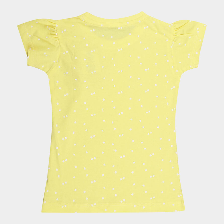 Girls Cotton T-Shirt, Yellow, large image number null