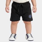Infants' Black Regular Fit Printed Half Pant, काला, small