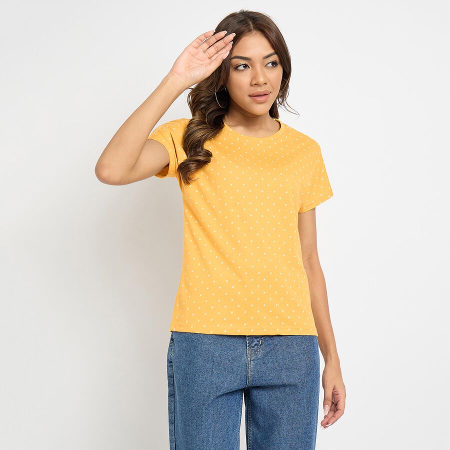 Ladies' Round Neck T-Shirt , Mustard, large image number null