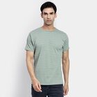 Men's Round Neck Half Sleeves T-Shirt, Light Green, small image number null