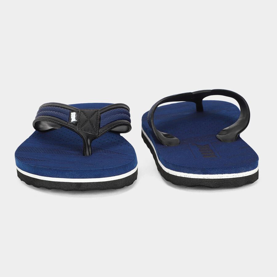 Men's Navy Blue Thong Strap Slip-On Flip-Flops, Navy Blue, large