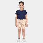 Girls Peach Classic Fit Floral Bloomer Shorts, Peach, small