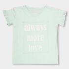 Girls' Light Mint Green Round Neck Casual T-Shirt, Light Green, small image number null