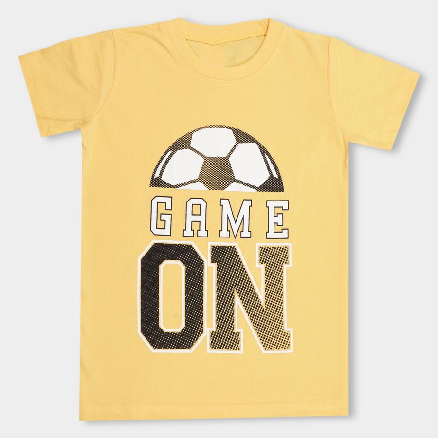 Boys' Half Sleeves T-Shirt , Yellow, large image number null