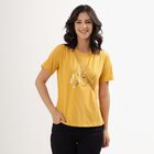 Women's Mustard Yellow Round Neck T-Shirt, Mustard, small image number null