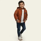 Boys Rust Hooded Casual Jacket, Brown, small image number null