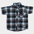 Boys' Navy Blue Cotton Spread Collar Casual Shirt, नेवी ब्लू, small