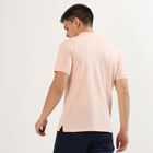 Men's Light Pink Polo Neck Casual T-Shirt, Pink, small