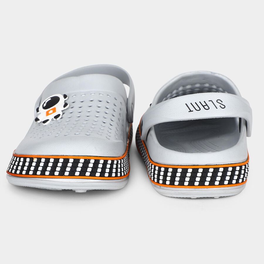 Boys' Grey Slingback Clog Sandals, ग्रे, large