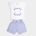 Girls Solid Shorts Set, White, small image number null